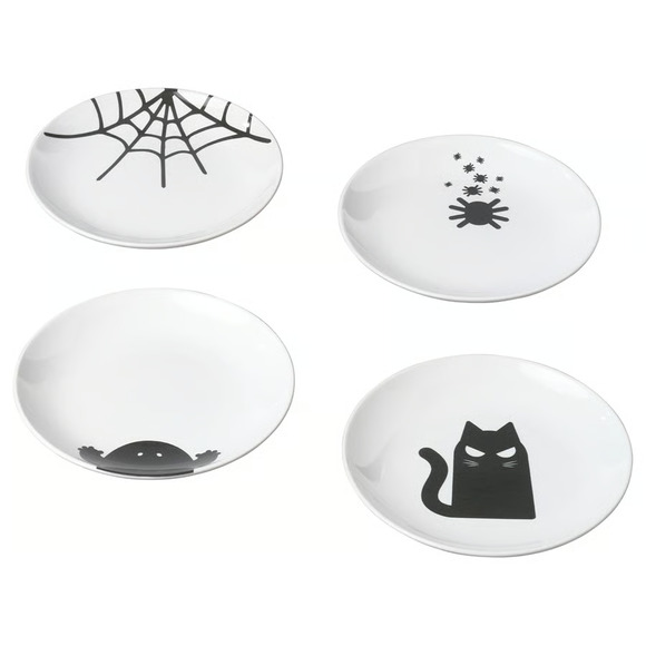 IKEA KUSTFYR Side Plate, Mixed Patterns, 8", 4 Pack (405.996.00) NEW - Picture 1 of 3